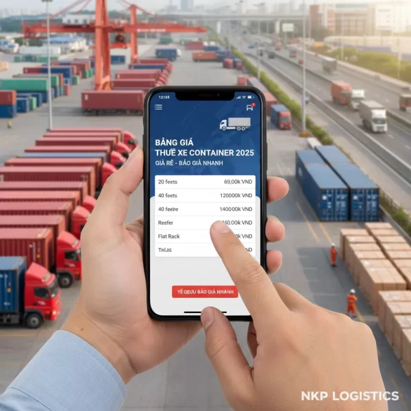 2. Báo giá thuê xe container trên điện thoại