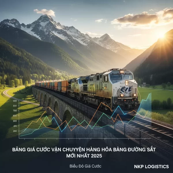 1. Biểu đồ giá cước lồng ghép trên ảnh đoàn tàu