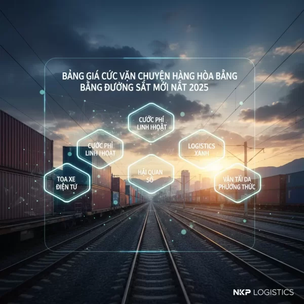 Dựa trên tiêu đề 'Bảng Giá Cước Vận Chuyển Hàng Hóa Bằng Đường Sắt Mới Nhất 2025', đây là 5 từ khóa ảnh độc đáo: