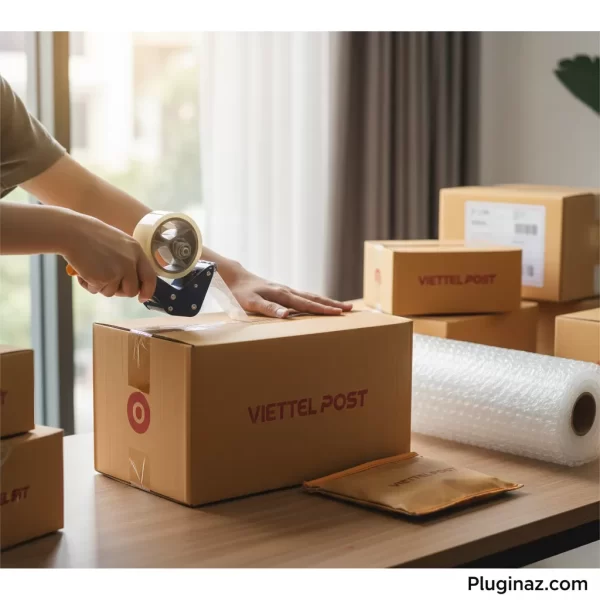 Dán băng keo niêm phong hộp hàng