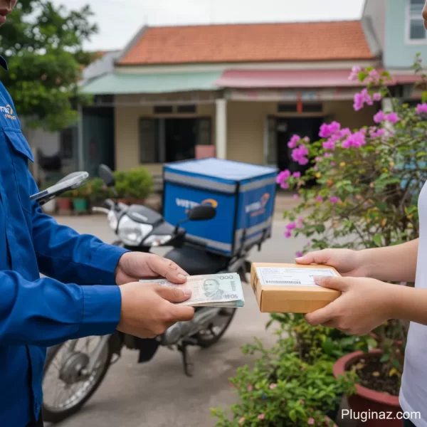 Tay nhận tiền mặt COD