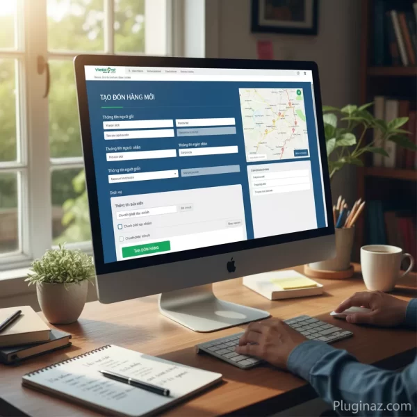 Màn hình đặt hàng Viettel Post web