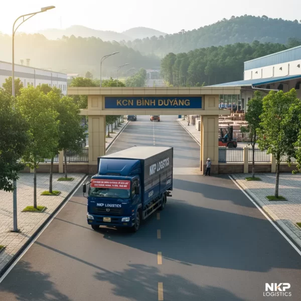 1. Xe tải rời khu công nghiệp Bình Dương hướng về đồi thông Đà Lạt.