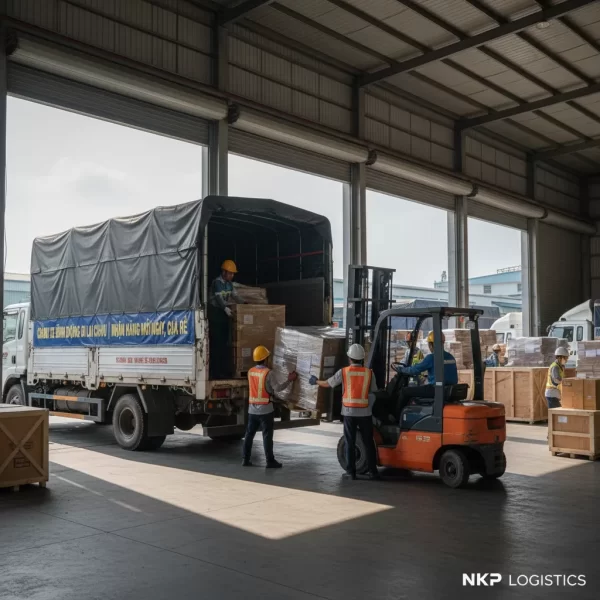 2. Bốc xếp hàng tại kho Bình Dương