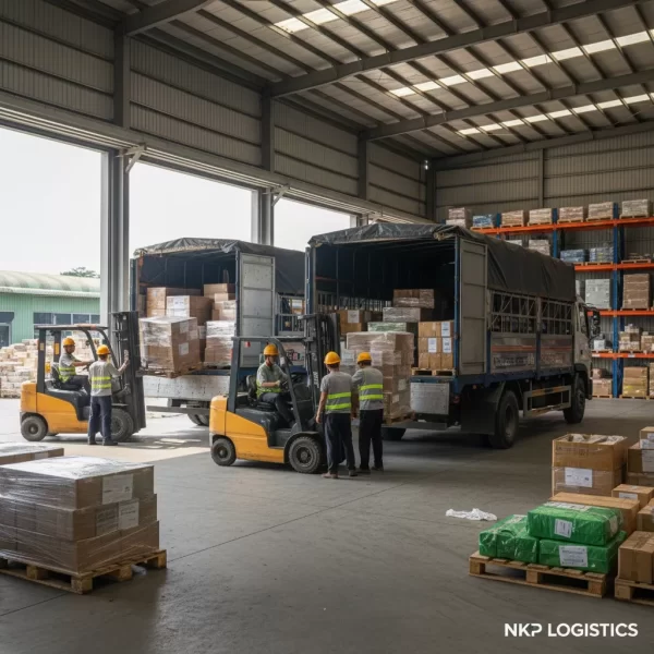 2. Bốc xếp hàng tại kho Bình Dương