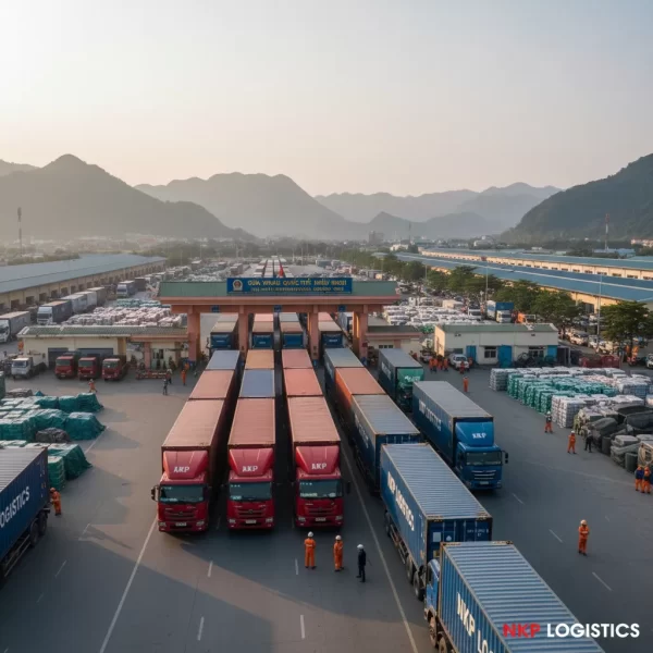 4. Xe container tại cửa khẩu Hữu Nghị
