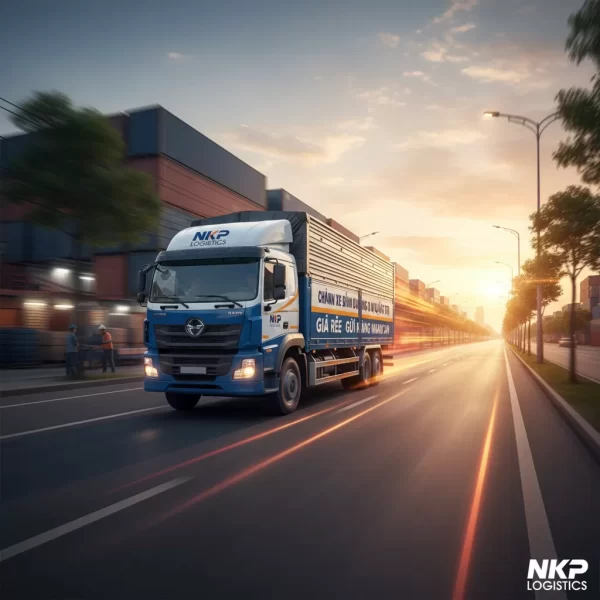 3. Xe tải lướt đi trong vệt mờ tốc độ