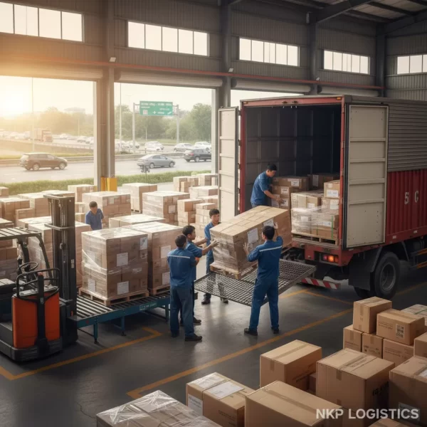 2. Bốc xếp hàng ghép lên xe tải