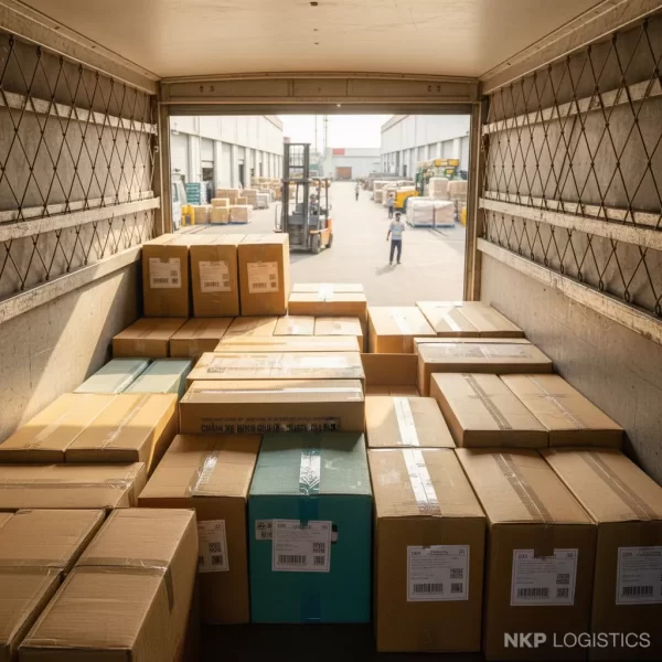 4. Hàng hóa xếp ngay ngắn trong thùng xe tải