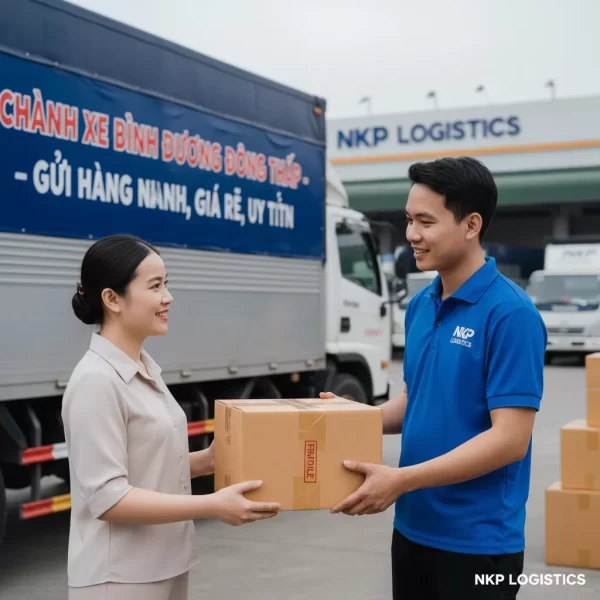 2. Bàn tay nhân viên cẩn thận trao gói hàng cho khách với nụ cười hài lòng.