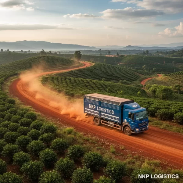 1. Xe tải lướt trên cung đường đất đỏ bazan đi Chư Sê.