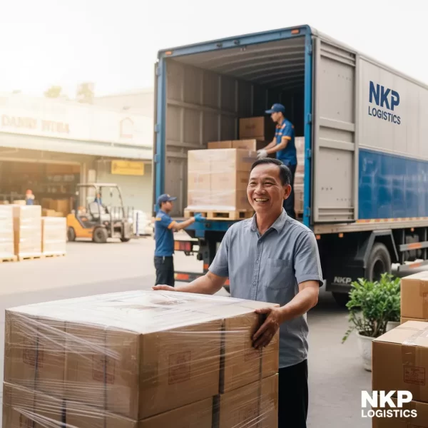 4. Chủ cửa hàng ở Đức Hòa mỉm cười nhận lô hàng nguyên kiện.