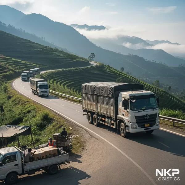 2. Kiện hàng vượt đèo đi Đắk Nông