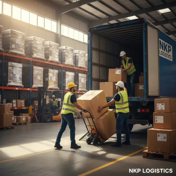 2. Nhân viên bốc xếp hàng hóa lên xe tại kho