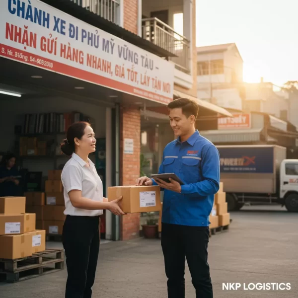 3. Tài xế nhận kiện hàng từ cửa hàng của khách