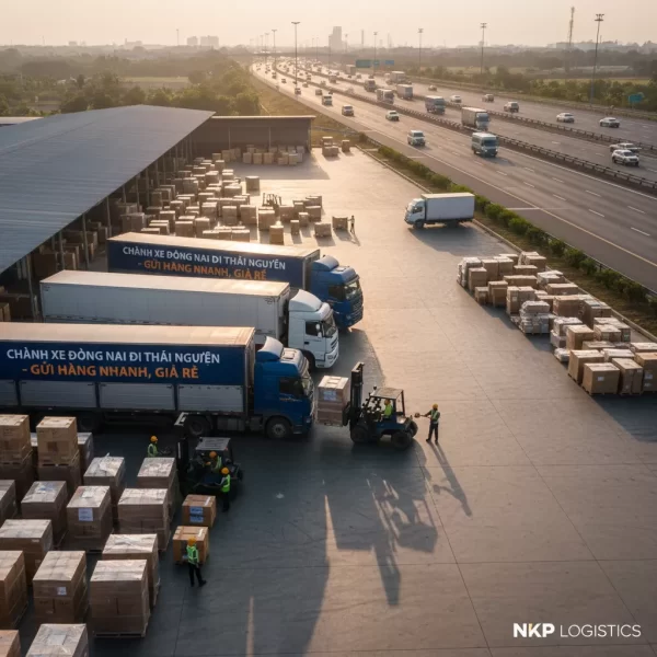 Hàng hóa băng qua cao tốc