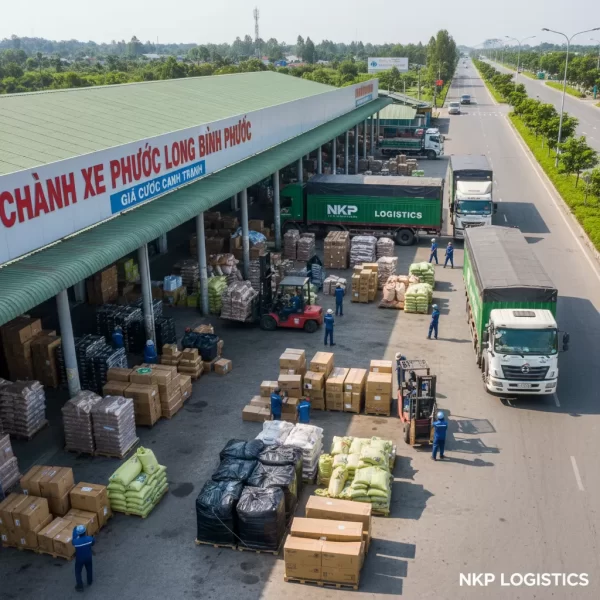 4. Hàng hóa tập kết tại chành xe