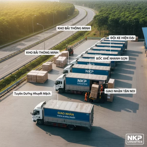 Dựa trên tiêu đề "Chành Xe TPHCM Đi Bình Phước | Giao Nhanh Trong Ngày", đây là 5 từ khóa ảnh độc đáo: