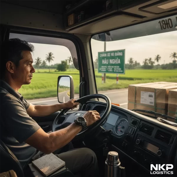 3. Tài xế xem đồng hồ cạnh vô lăng