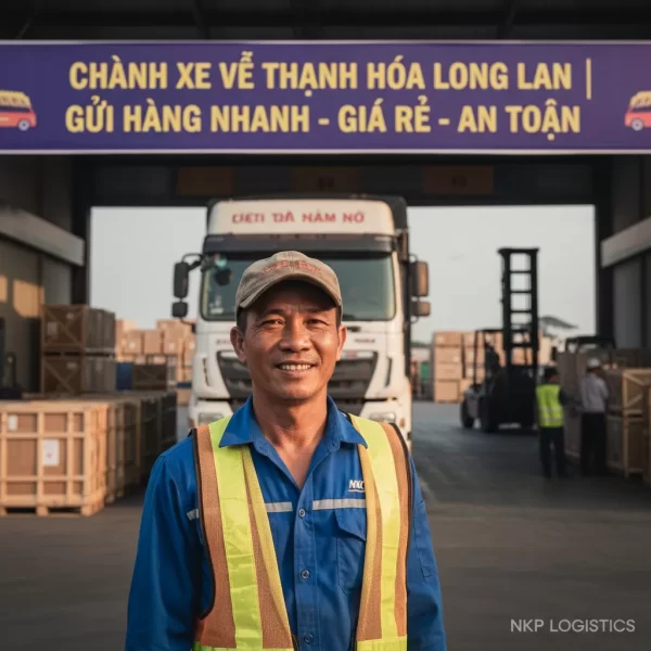 5.  Tài xế xe tải mỉm cười thân thiện