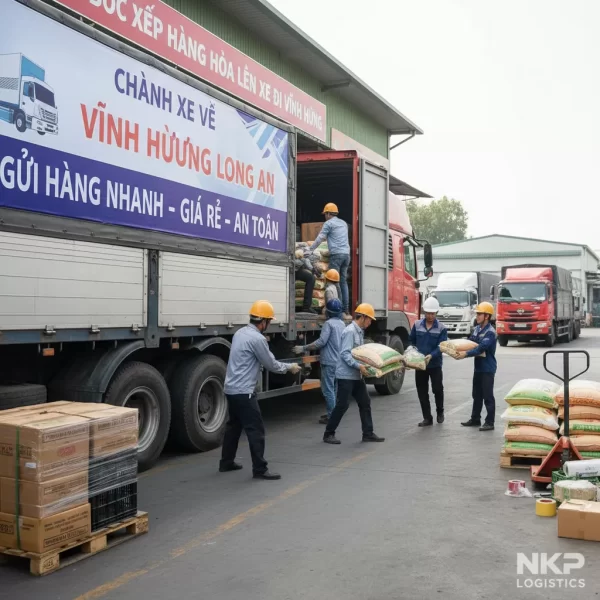 3. Bốc xếp hàng hóa lên xe đi Vĩnh Hưng