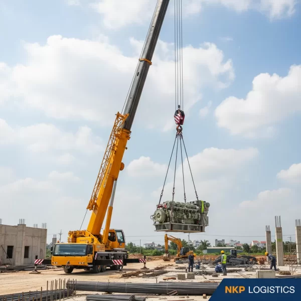 2. Xe cẩu tại công trường Dĩ An