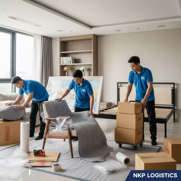 1. Đội ngũ bọc lót đồ đạc cẩn thận