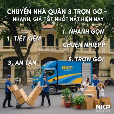 Dựa trên tiêu đề "Chuyển Nhà Quận 3 Trọn Gói – Nhanh, Gọn, Giá Tốt Nhất Hiện Nay", đây là 5 từ khóa ảnh độc đáo: