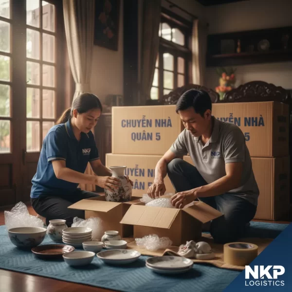 3. Bọc lót đồ gốm sứ cẩn thận