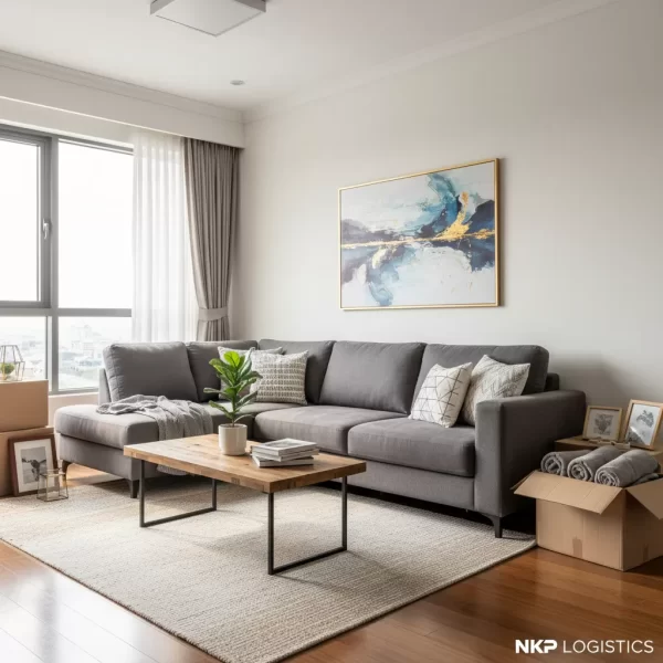 5. Chiếc ghế sofa được đặt ngay ngắn trong phòng khách mới