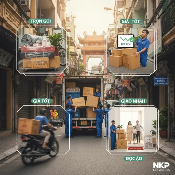 Dựa trên tiêu đề "Chuyển Nhà Quận 5 – Trọn Gói, Giá Tốt, Giao Nhanh", đây là 6 từ khóa ảnh độc đáo: