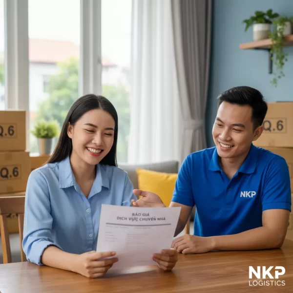 3. Khách hàng mỉm cười hài lòng khi nhận báo giá