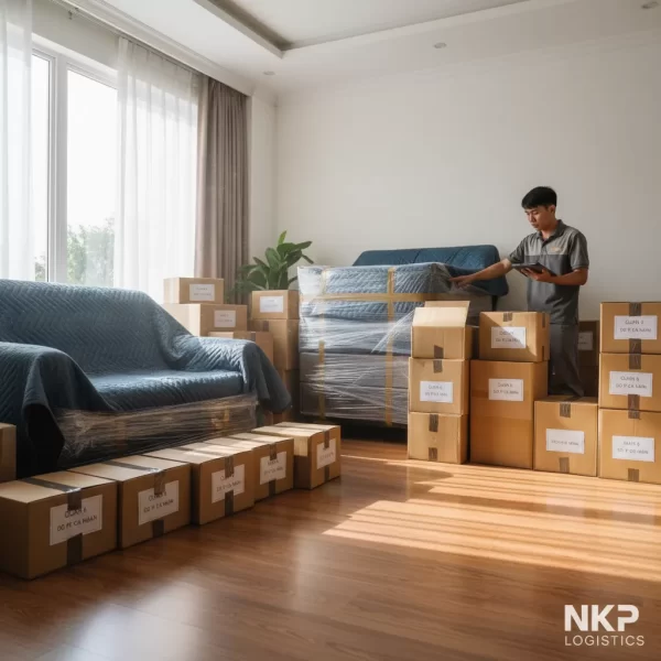 5. Đồ đạc được bọc lót chuyên nghiệp, xếp ngay ngắn