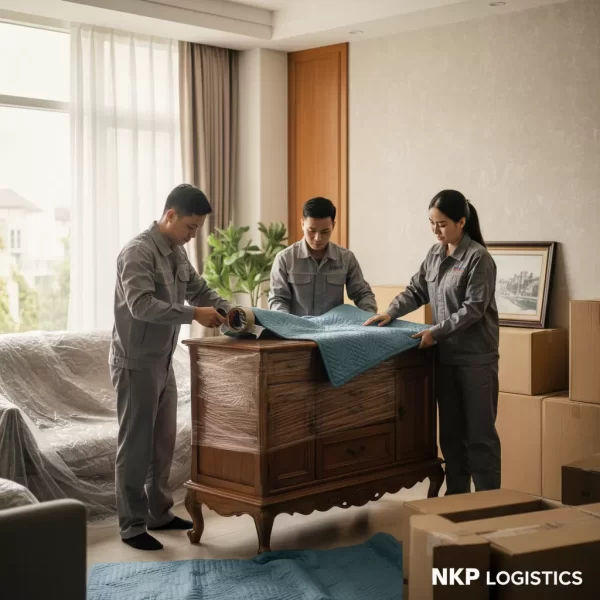 1. Đội ngũ bọc lót đồ đạc cẩn thận