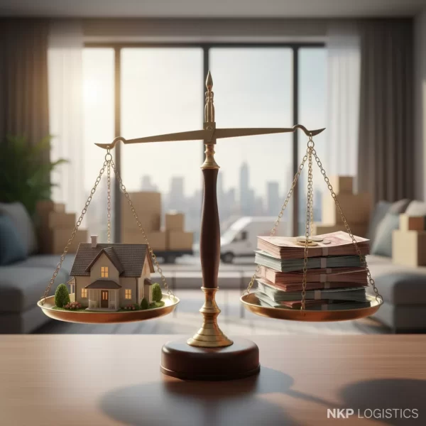 3. Cân đĩa so sánh ngôi nhà và tiền