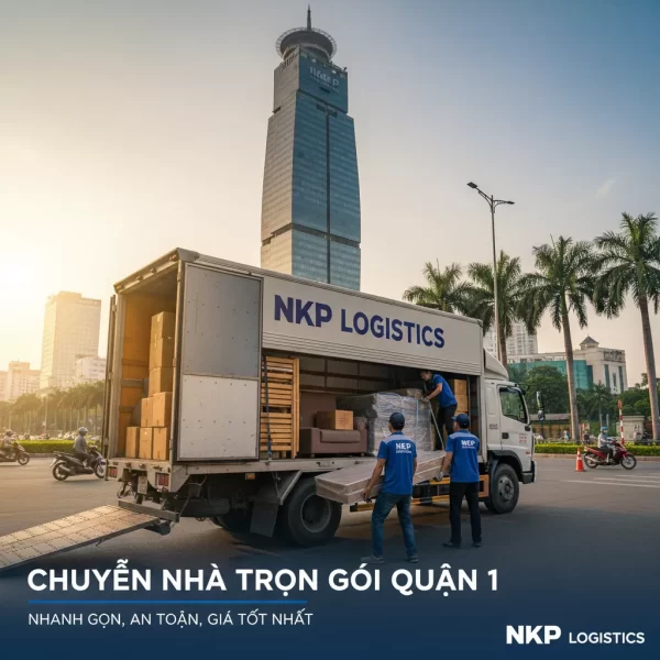 3. Xe tải chuyển nhà trước tòa nhà Bitexco