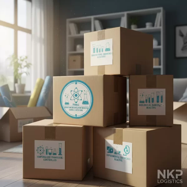 4. Thùng carton dán nhãn khoa học