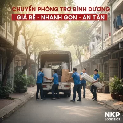 Dựa trên tiêu đề 'Chuyển Phòng Trọ Bình Dương | Giá Rẻ – Nhanh Gọn – An Toàn', đây là 5 từ khóa ảnh độc đáo: