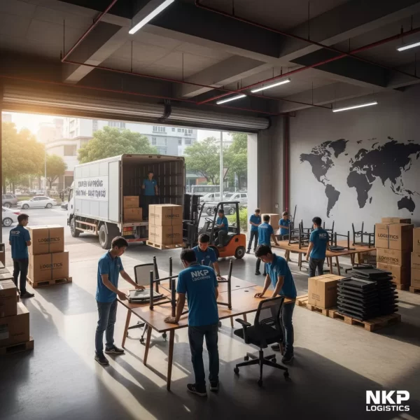 4. Lắp đặt bàn ghế tại văn phòng mới