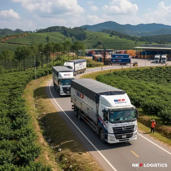 1. Đoàn xe tải trên cung đường cao nguyên Gia Lai