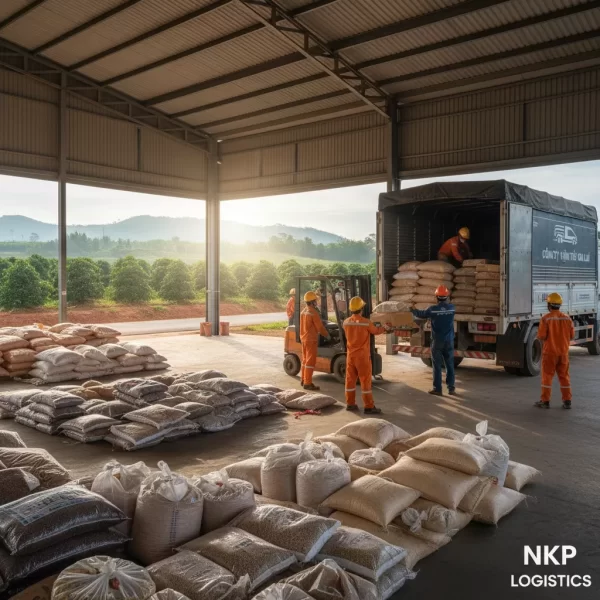 2. Bốc xếp nông sản đặc trưng Gia Lai lên xe