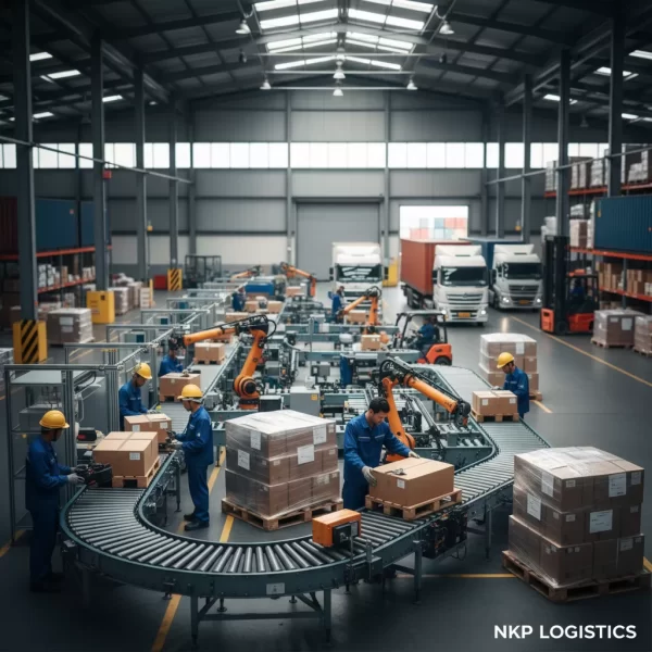 3. Dây chuyền sản xuất hiện đại với công nhân tập trung làm việc.