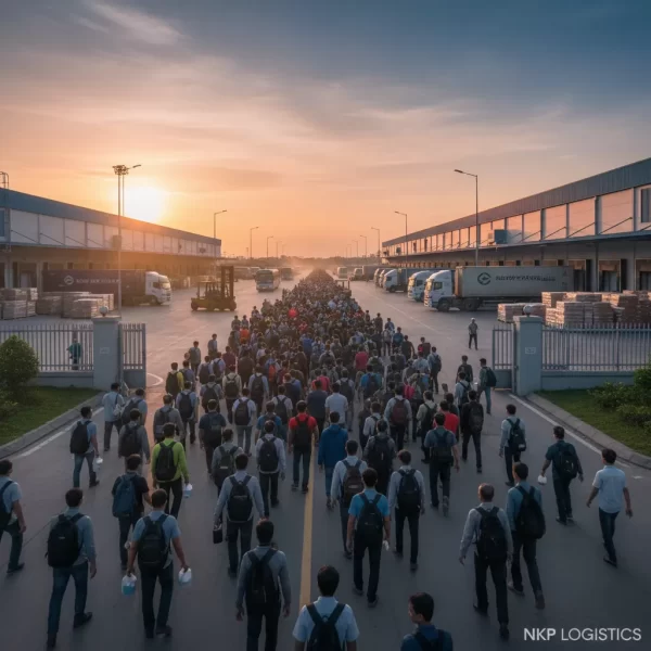 1. Dòng người tan ca KCN