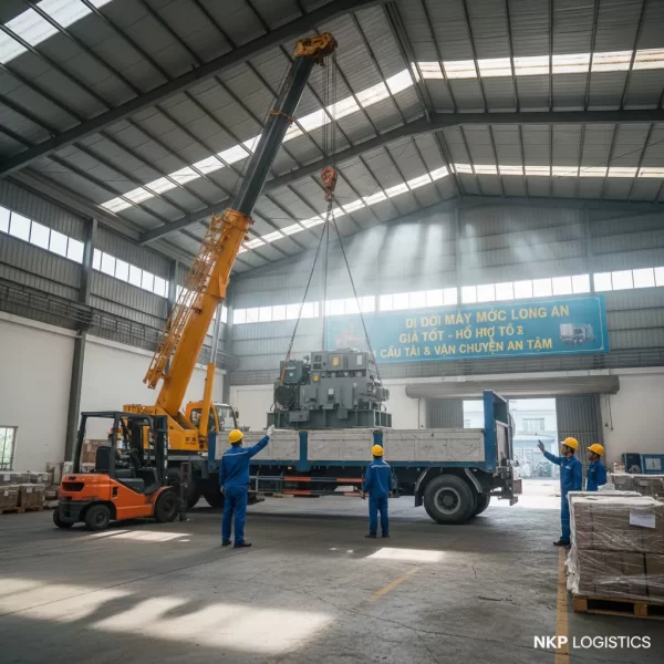1. Cẩu lắp đặt máy công nghiệp nặng