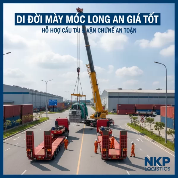 4. Xe cẩu siêu trường tại khu công nghiệp Long An