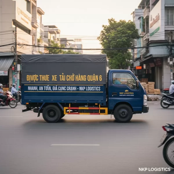 1. Xe tải lướt nhanh trên đường phố Quận 6