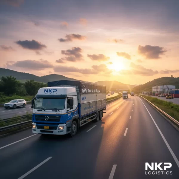 3. Xe tải trên cao tốc lúc bình minh