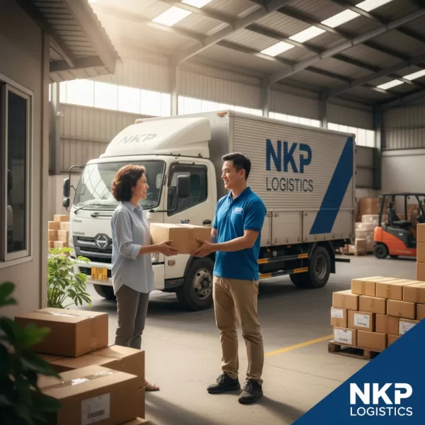 4. Tài xế giao hàng tận tay khách hàng mỉm cười