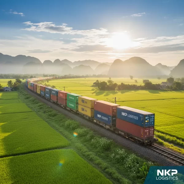 3. Container trên toa tàu