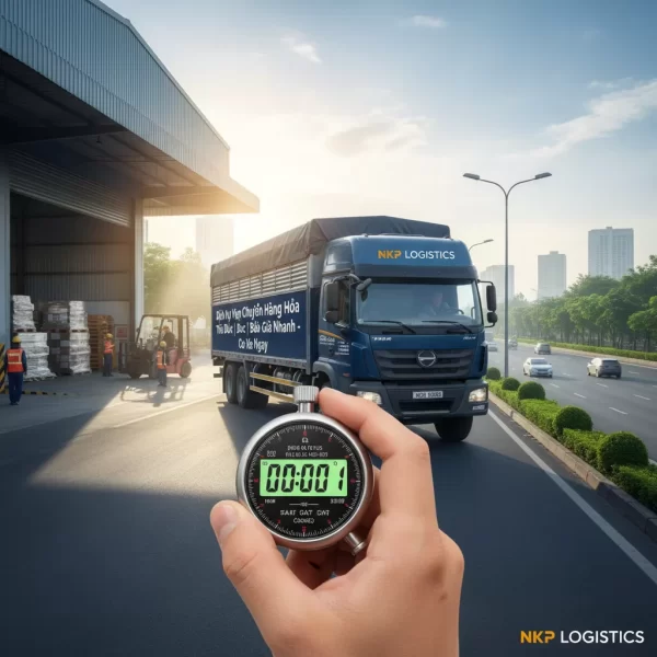 4. Đồng hồ bấm giờ và xe tải khởi hành